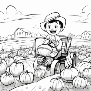 Hayride and Pumpkin Patch Coloring Pages 3