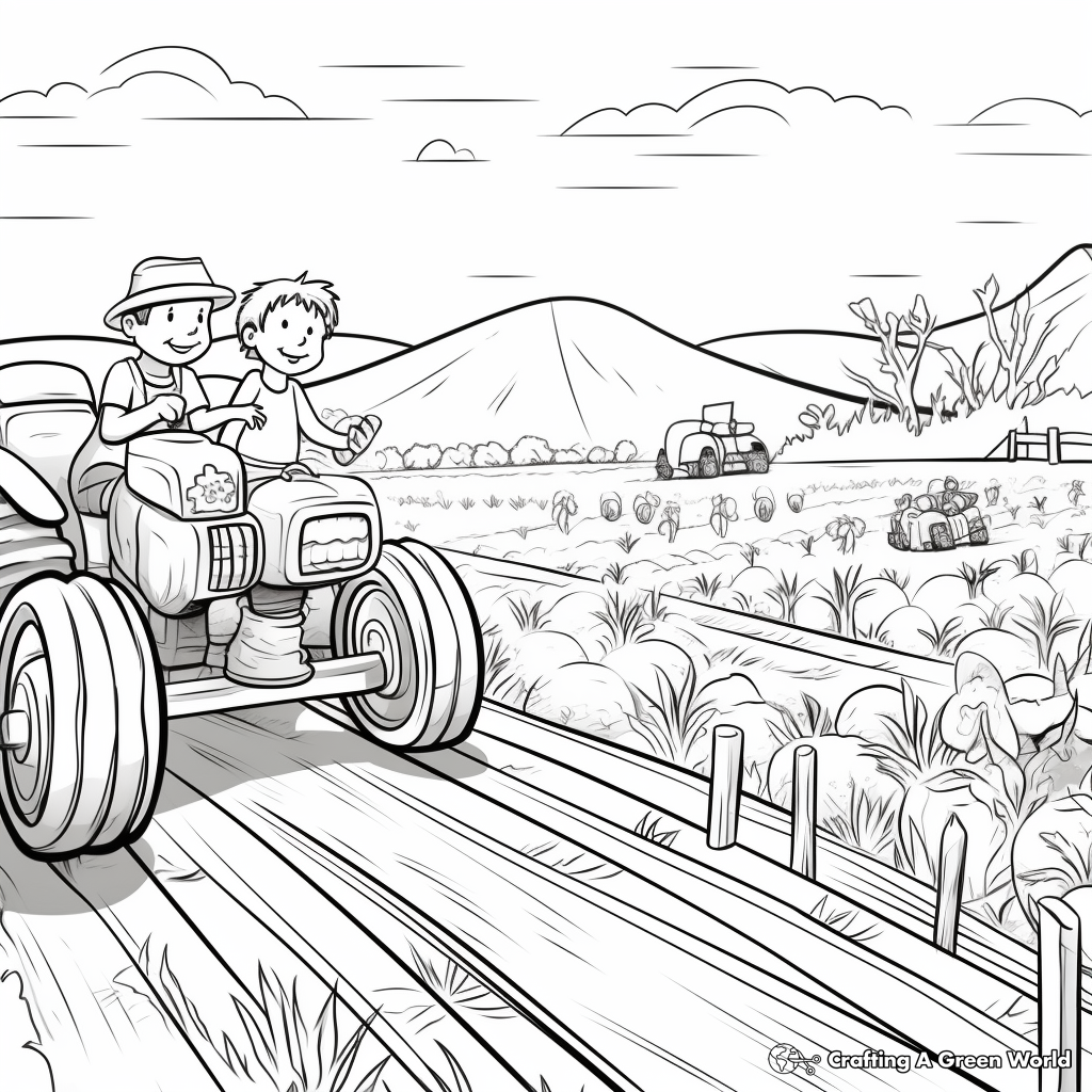 Hayride and Pumpkin Patch Coloring Pages 4
