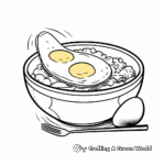 Healthy Breakfast Bowl with Fried Egg Coloring Pages 1
