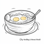 Healthy Breakfast Bowl with Fried Egg Coloring Pages 2