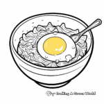 Healthy Breakfast Bowl with Fried Egg Coloring Pages 4