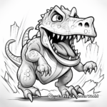 Heart-Pounding T Rex Chase Coloring Pages 3