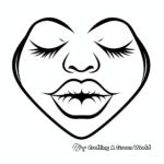 Heart-Shaped Lips Valentine's Day Coloring Pages 2