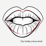 Heart-Shaped Lips Valentine's Day Coloring Pages 4