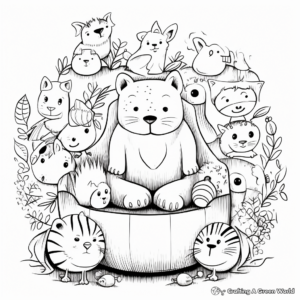 Heartwarming Animal Coloring Pages for Relaxation 4