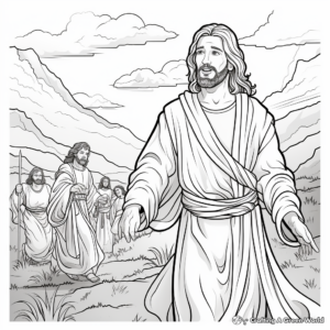 Heavenly Hosts Proclaiming Jesus' Birth Coloring Pages 1