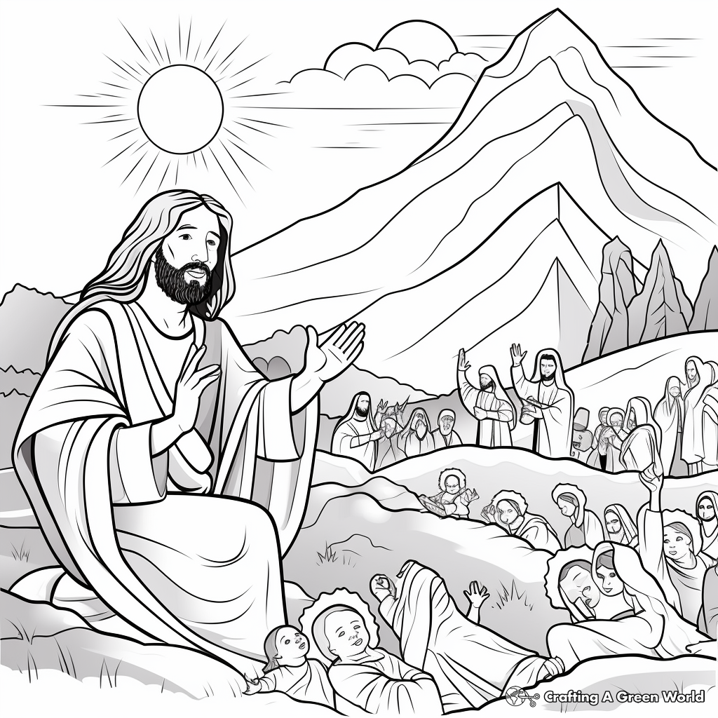 Heavenly Hosts Proclaiming Jesus' Birth Coloring Pages 2