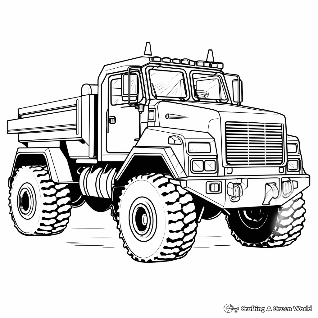 Heavy Duty Snow Plow Truck Coloring Pages 1