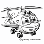 Helicopter and Airplane Coloring Pages 2