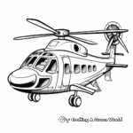 Helicopter and Airplane Coloring Pages 3