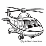 Helicopter and Airplane Coloring Pages 4