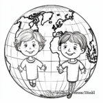 Hemispheres World Map Coloring Pages 1