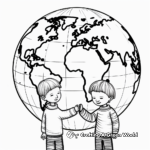 Hemispheres World Map Coloring Pages 4