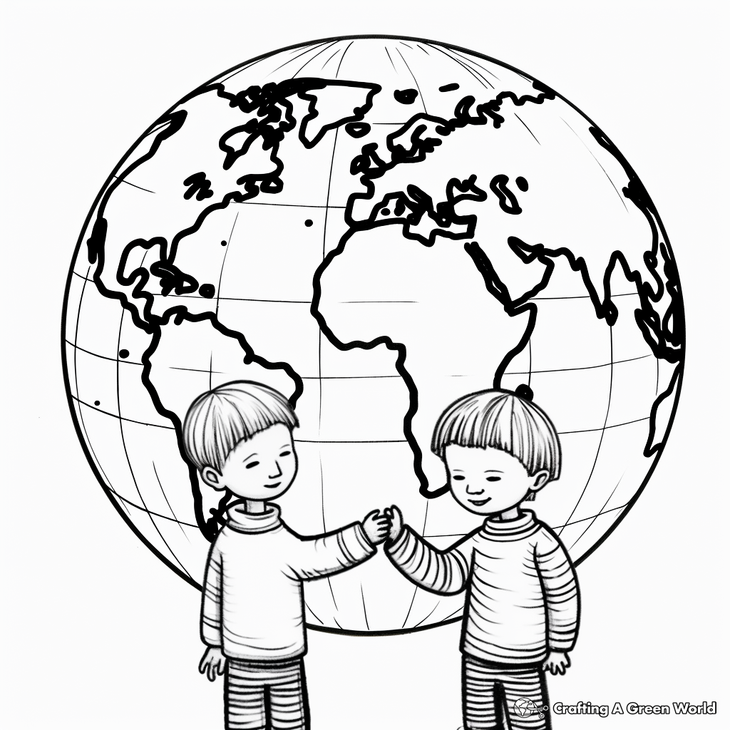 Hemispheres World Map Coloring Pages 4