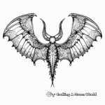 Henna-Inspired Patterned Bat Coloring Pages 3