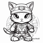 Heroic Firefighter Kitty Coloring Pages 2