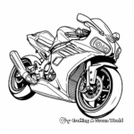 Páginas para colorear de motocicletas deportivas de alta velocidad 1