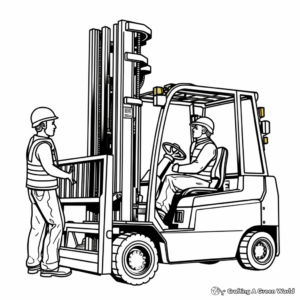 High Stacking Order Picker Forklift Coloring Pages 1