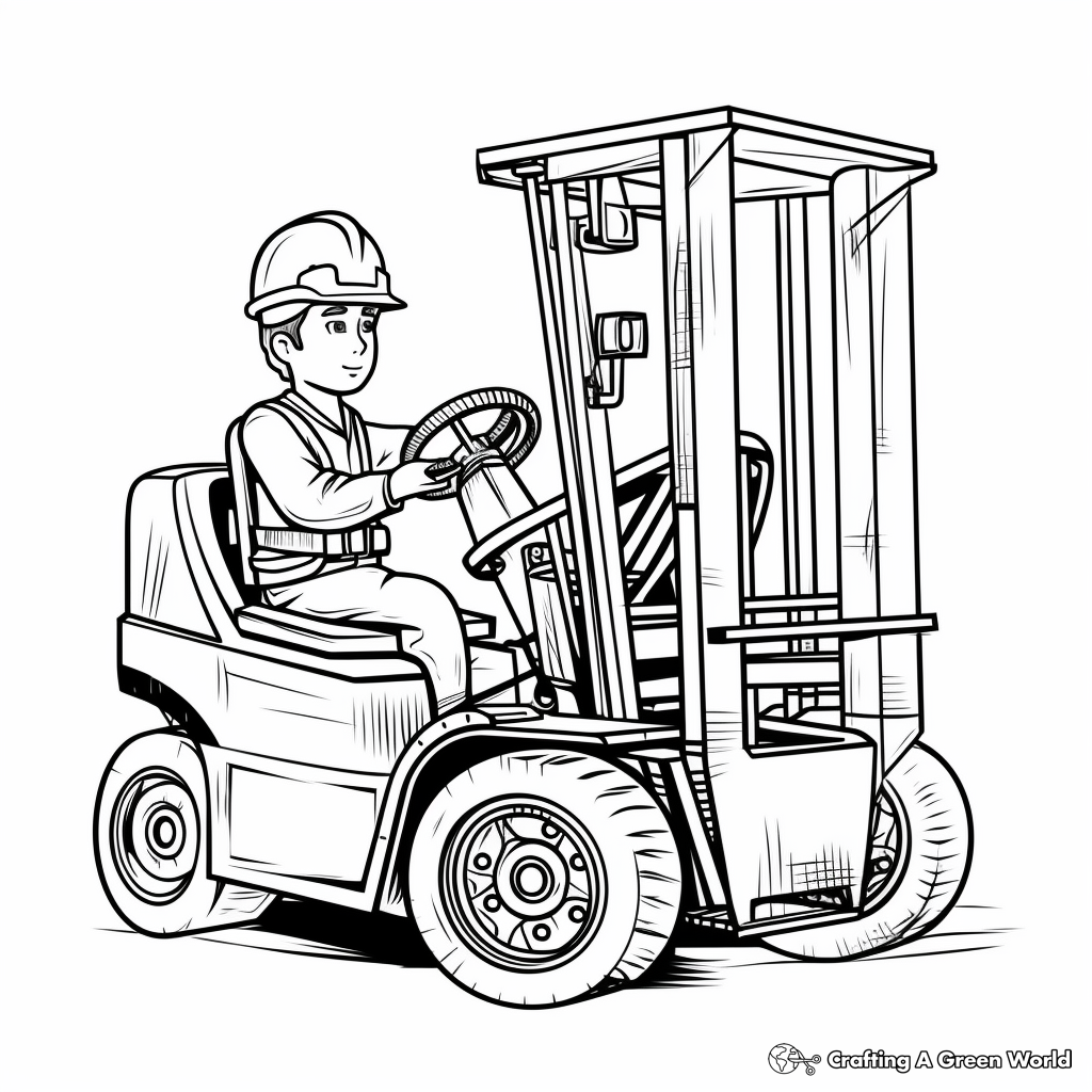 High Stacking Order Picker Forklift Coloring Pages 2