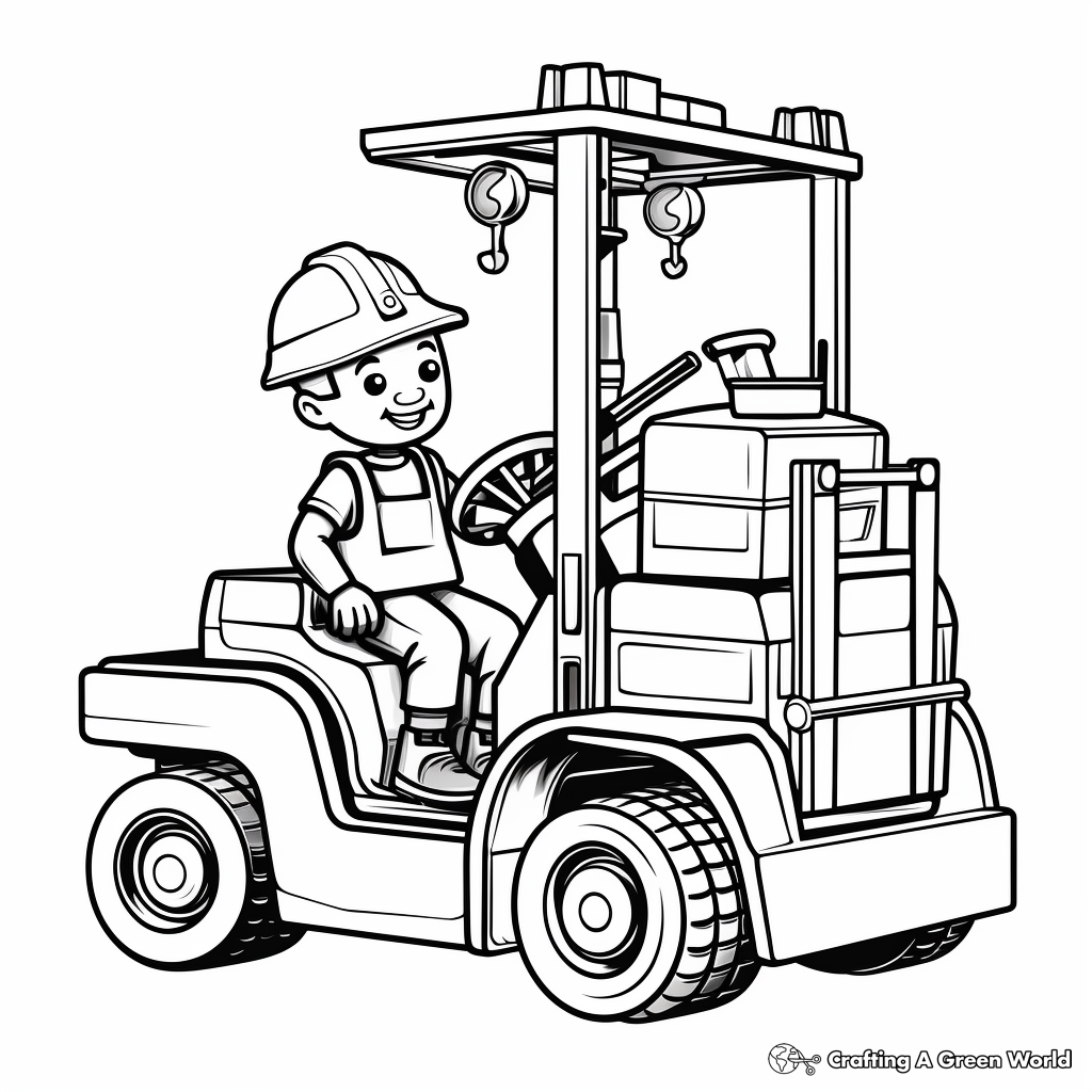 High Stacking Order Picker Forklift Coloring Pages 3