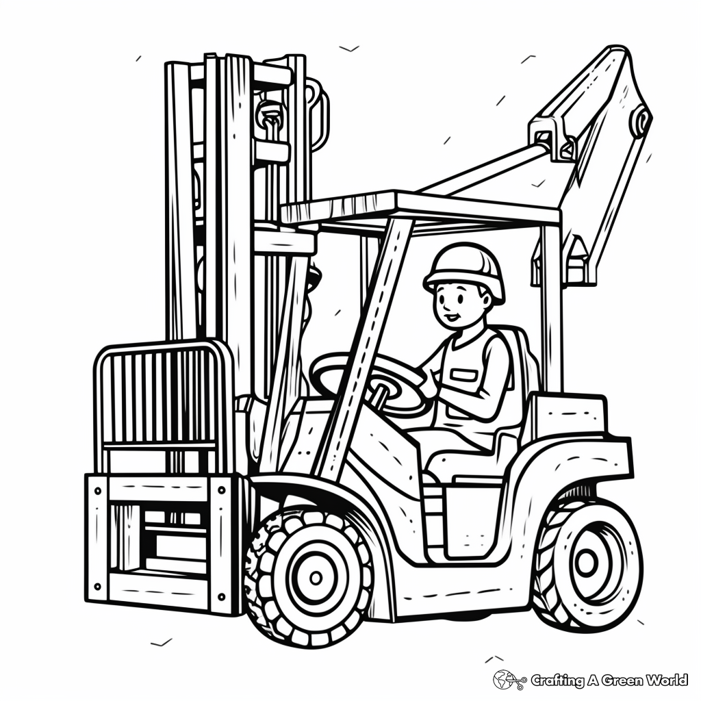 High Stacking Order Picker Forklift Coloring Pages 4