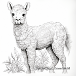 Highly Detailed Alpaca Coloring Pages for Adults 1