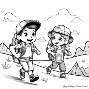 Hiking Adventure During Spring Break Coloring Pages 2