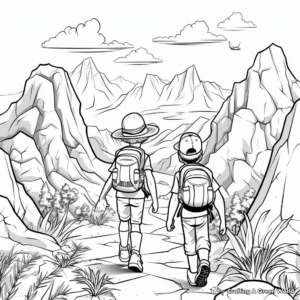 Hiking Adventure During Spring Break Coloring Pages 4