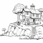 Hillside Gnome House Coloring Pages 3