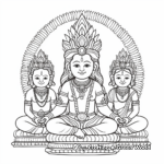 Hindu Gods: Shiva, Vishnu, Brahma Coloring Pages 1