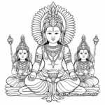 Hindu Gods: Shiva, Vishnu, Brahma Coloring Pages 2