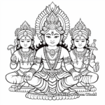 Hindu Gods: Shiva, Vishnu, Brahma Coloring Pages 3