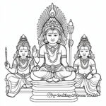 Hindu Gods: Shiva, Vishnu, Brahma Coloring Pages 4