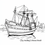 Historic Mayflower Ship Coloring Pages 1