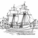 Historic Mayflower Ship Coloring Pages 2