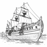 Historic Mayflower Ship Coloring Pages 3