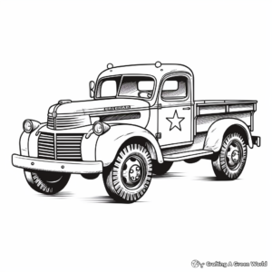 Historic Military Truck Coloring Pages 3