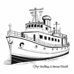 Historic Tugboat Coloring Pages for Enthusiasts 2