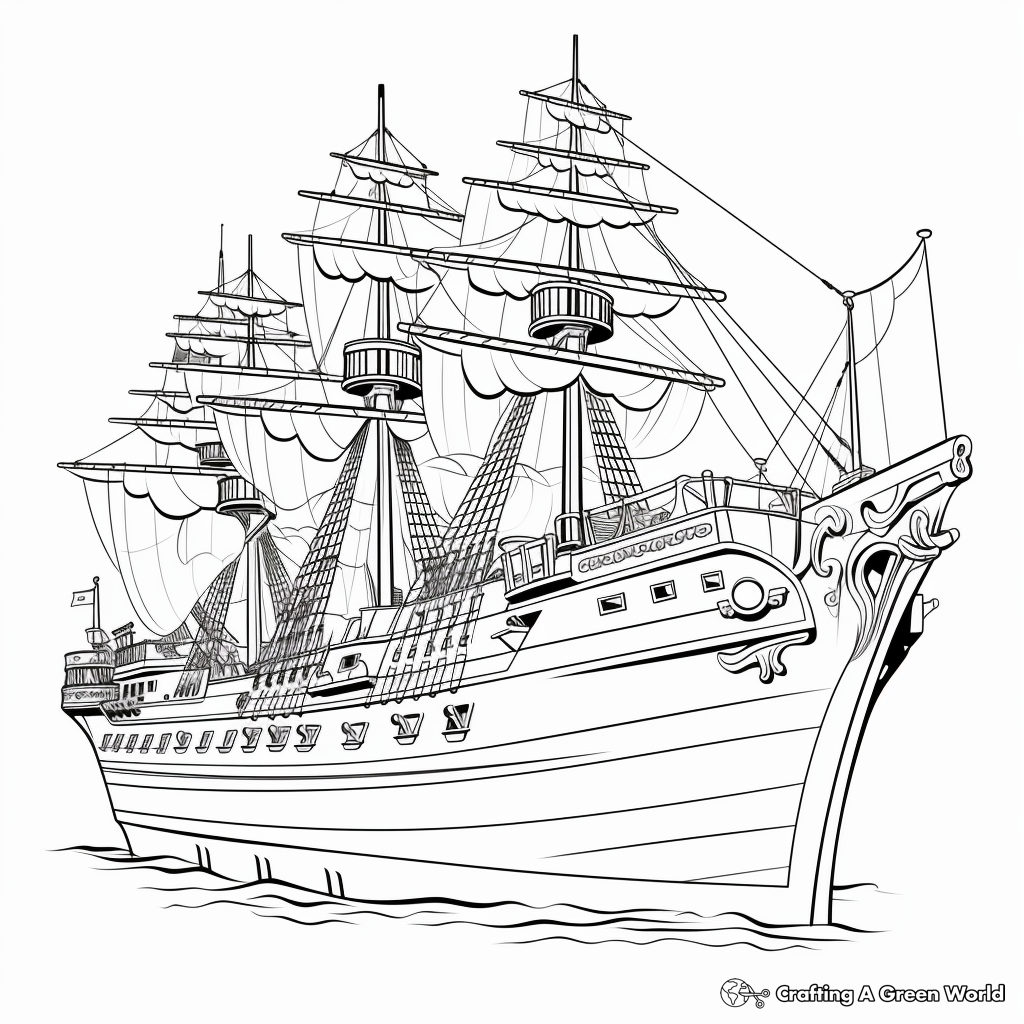 Historic Warship: The Bismarck Coloring Sheets 3