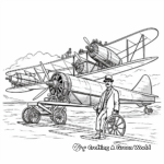 Historic Wright Brothers Airplane Coloring Pages 3