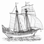 Historical Ancient Viking Sailboat Coloring Pages 1