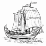 Historical Ancient Viking Sailboat Coloring Pages 4