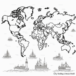 Historical Ancient World Map Coloring Pages 2