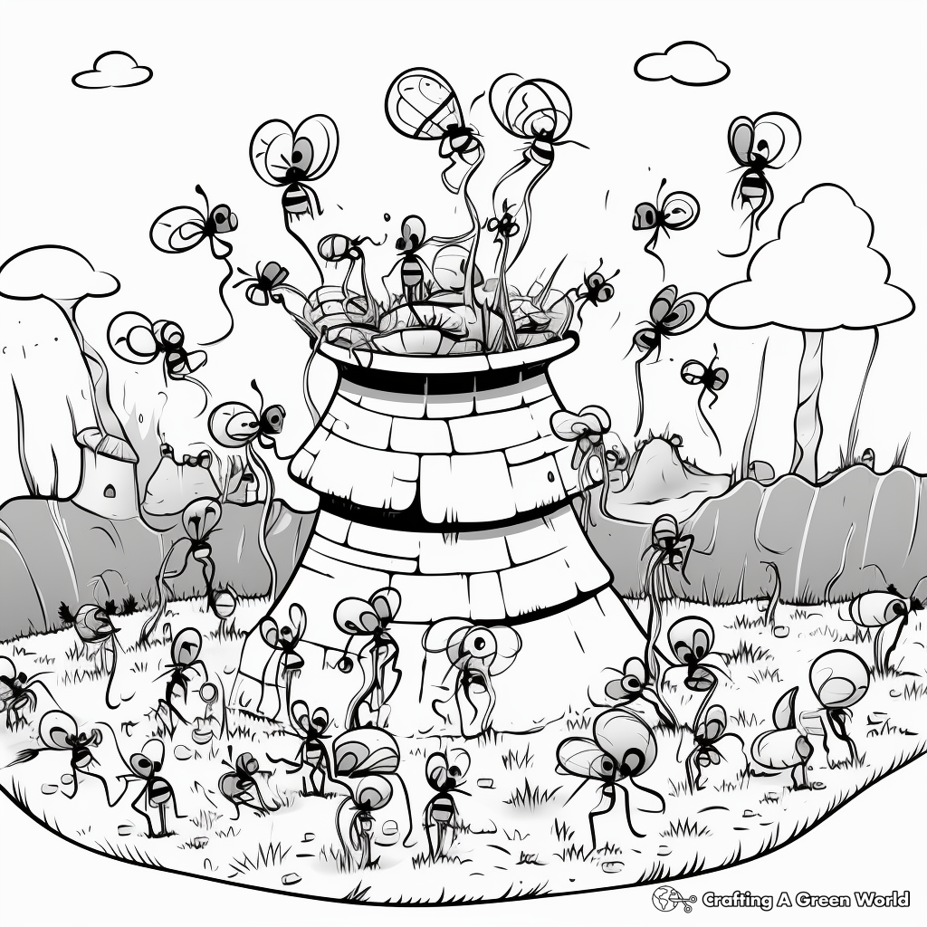 Hive of Activity: Ant Colony Coloring Pages 2