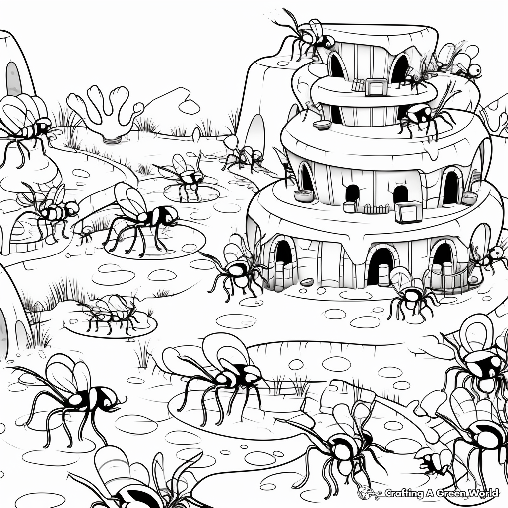 Hive of Activity: Ant Colony Coloring Pages 3
