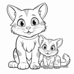 Holiday-Themed Cat and Mouse Coloring Pages 2