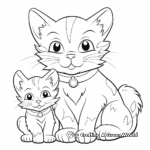Holiday-Themed Cat and Mouse Coloring Pages 4