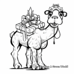Holiday-themed Christmas Camel Coloring Pages 4