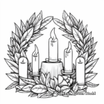 Holiday Wreath and Candles Coloring Pages 2
