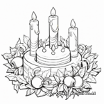 Holiday Wreath and Candles Coloring Pages 4